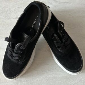 𝅺ALL Saints Black Marica Cow Suede Platform Sneakers Size 8